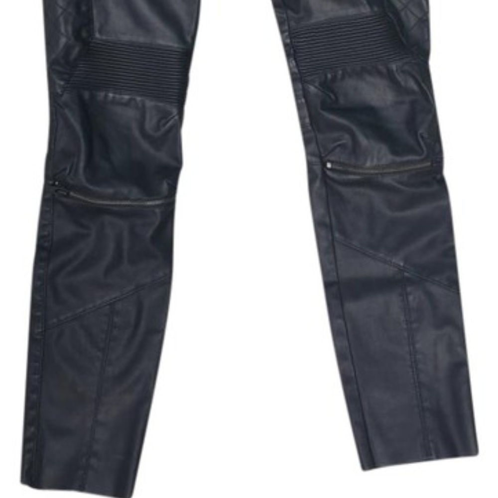 ZARA Quilted Faux Leather Skinny Pant w/ Zippers - Picture 8 of 8